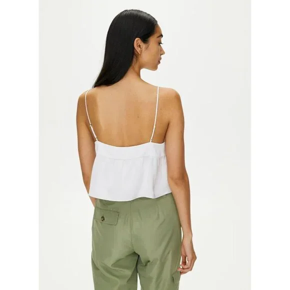Aritzia LITTLE MOON Lover Nutmeg Brown Satin Cropped Peplum Camisole, Size XS - Picture 12 of 13